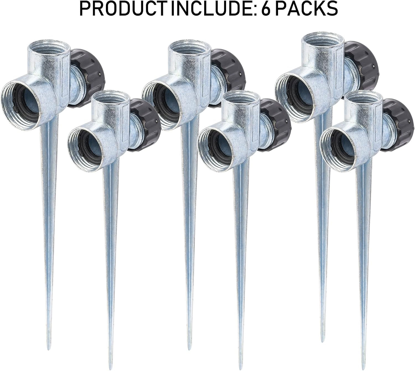 8 Pack 1/2 inch Zinc Alloy Lawn Sprinkler Spike Base, Water Flow Thru Sprinkler for Yard, Lawn, Garden and Grass Irrigation