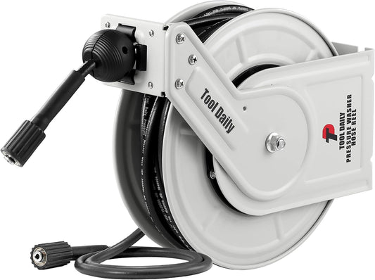 Retractable Pressure Washer Hose Reel, 1/4” x 60 FT