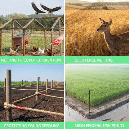 Garden Netting, 25' x 25' Heavy Duty Bird Netting Deer Fence Net, 1" Mesh Poultry Netting for Chicken Coop, Run & Garden, Protect Fruit Trees, Vegetables from Birds, Deer, Squirrels