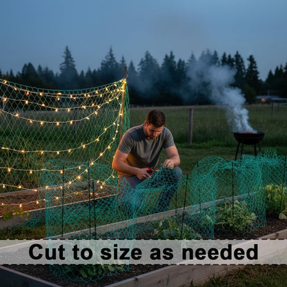 Garden Netting, 25' x 25' Heavy Duty Bird Netting Deer Fence Net, 1" Mesh Poultry Netting for Chicken Coop, Run & Garden, Protect Fruit Trees, Vegetables from Birds, Deer, Squirrels