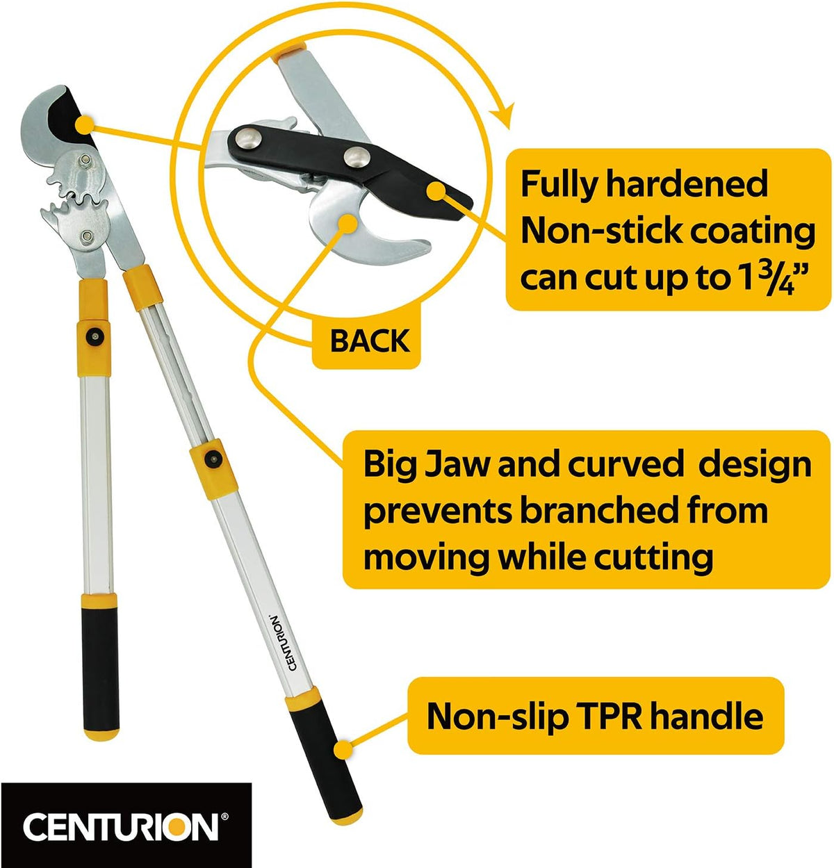 76 Heavy Duty Bypass Lopper 1¾-inch Cut Capacity with Telescoping Aluminum Alloy Handle (Extend to 33 Inch)