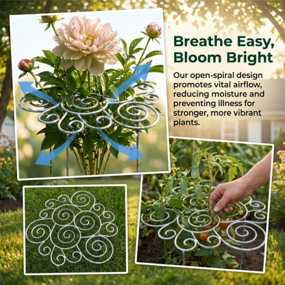 Metal Plant Support Ring, Peony Cages and Supports, Grow Through Stake
