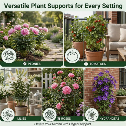 Metal Plant Support Ring, Peony Cages and Supports, Grow Through Stake
