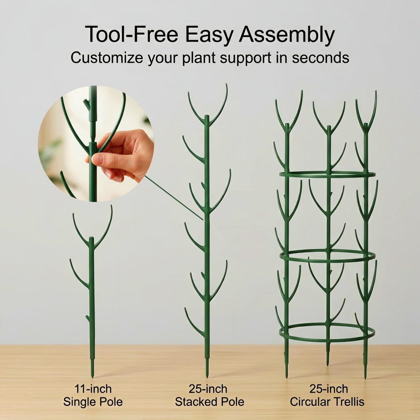10-Pack Monstera Plant Support Stakes - Stackable Sticks