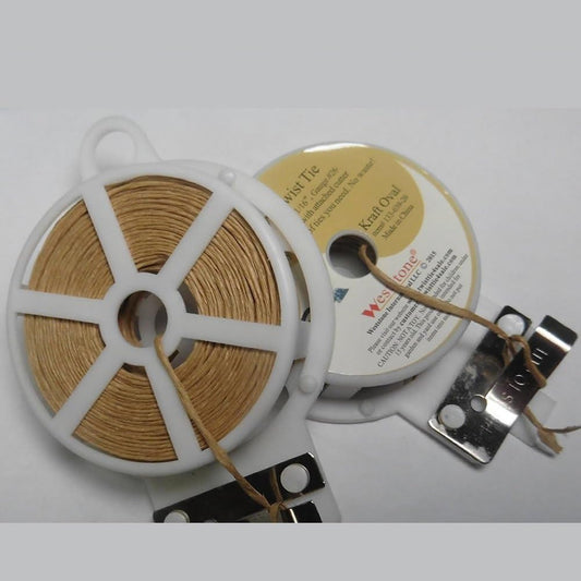 65ft Paper String Kraft Twist Tie Roll with Cutter