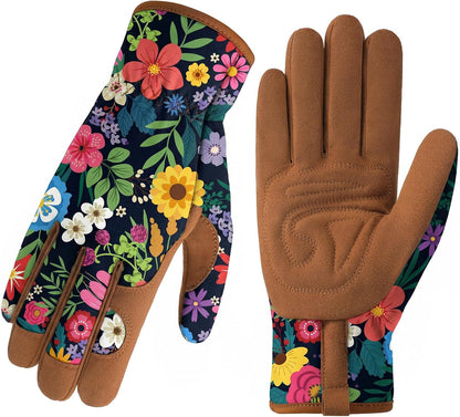 Gardening Gloves for Women, Breathable Leather Garden Gloves,Gardening Gift