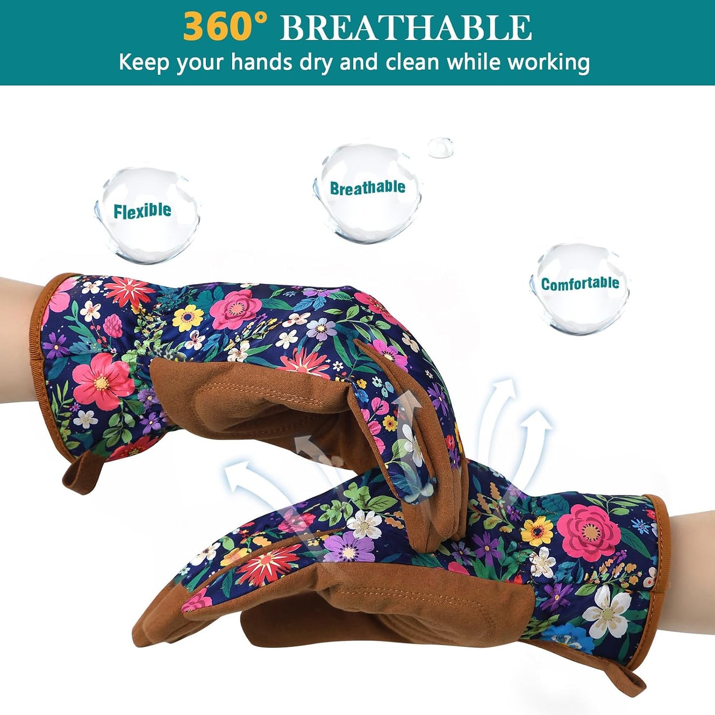 Gardening Gloves for Women, Breathable Leather Garden Gloves,Gardening Gift