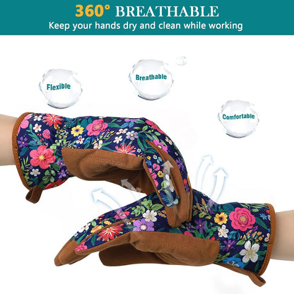 Gardening Gloves for Women, Breathable Leather Garden Gloves,Gardening Gift