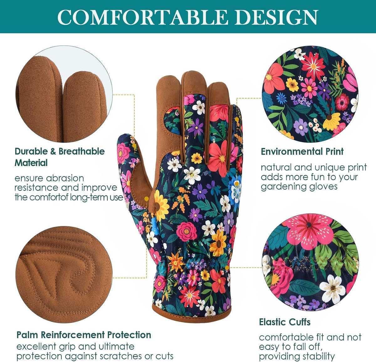 Gardening Gloves for Women, Breathable Leather Garden Gloves,Gardening Gift