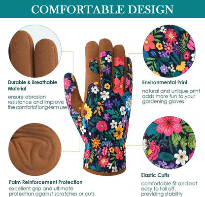 Gardening Gloves for Women, Breathable Leather Garden Gloves,Gardening Gift