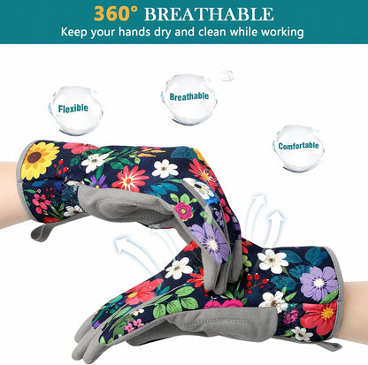 Gardening Gloves for Women, Breathable Leather Garden Gloves,Gardening Gift