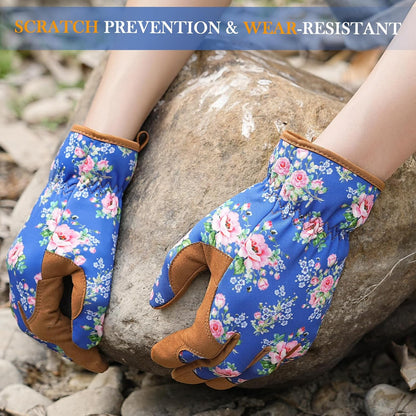 Gardening Gloves for Women, Breathable Leather Garden Gloves,Gardening Gift