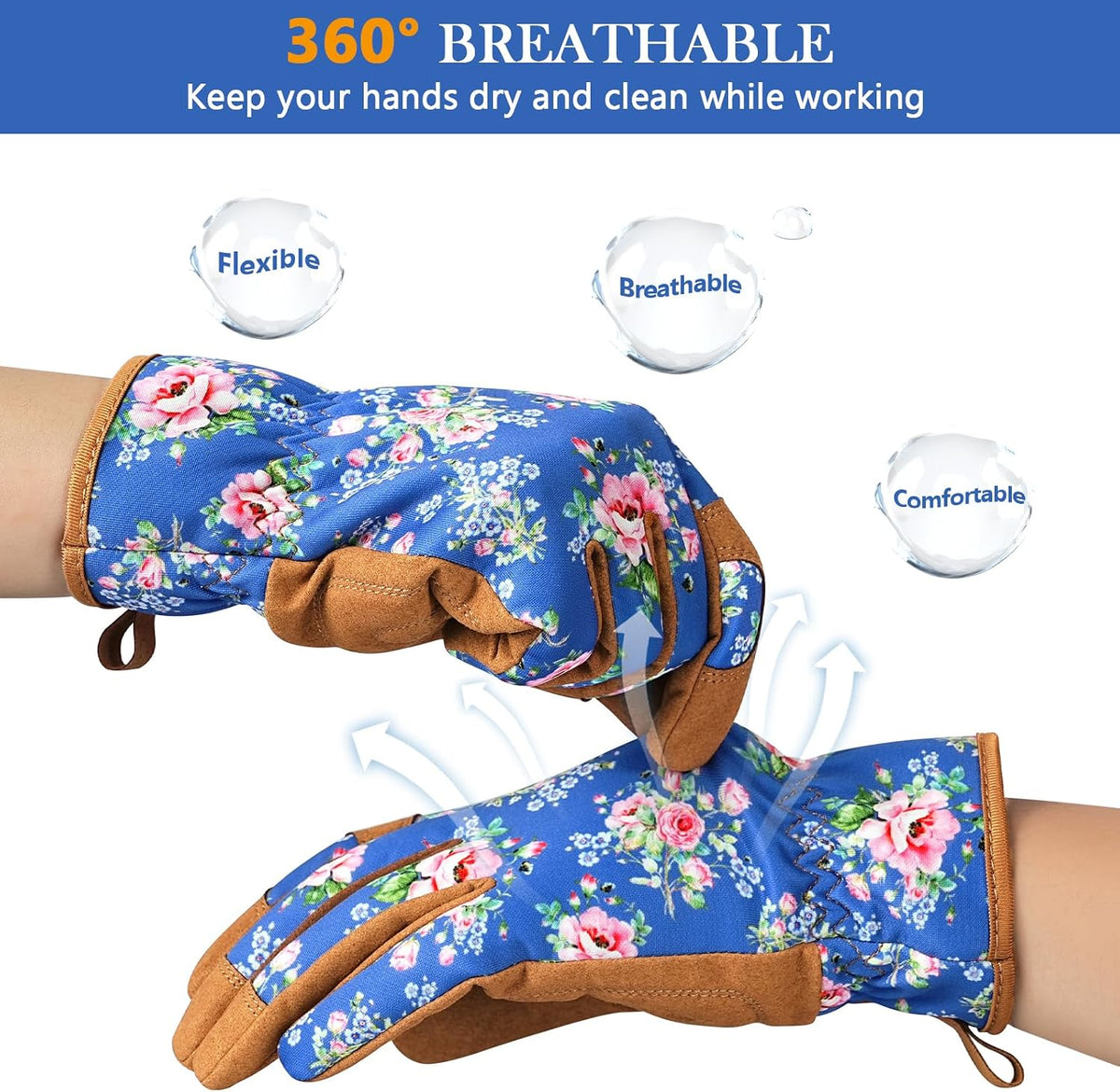 Gardening Gloves for Women, Breathable Leather Garden Gloves,Gardening Gift