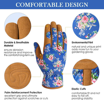 Gardening Gloves for Women, Breathable Leather Garden Gloves,Gardening Gift
