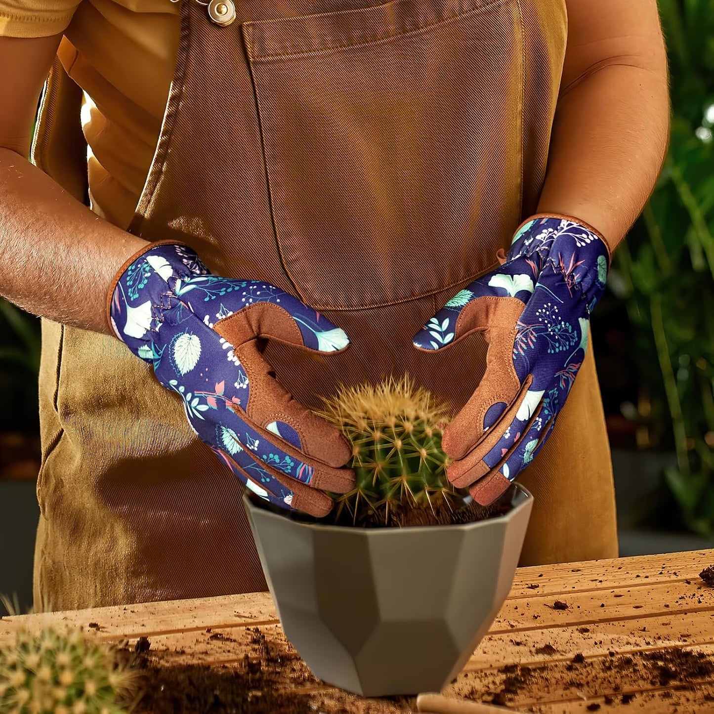 Gardening Gloves for Women, Breathable Leather Garden Gloves,Gardening Gift