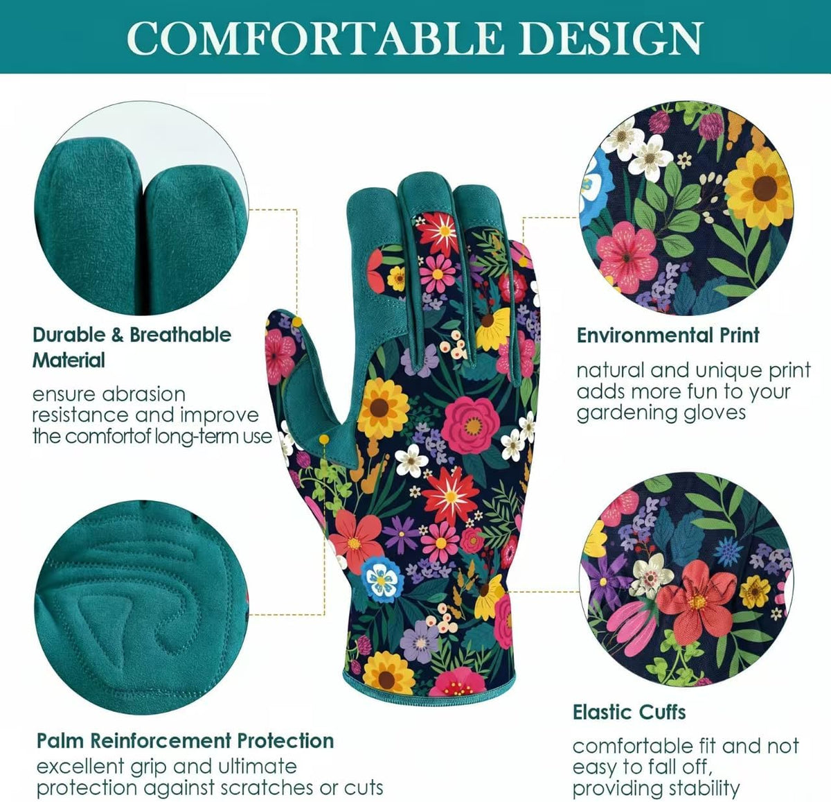 Gardening Gloves for Women, Breathable Leather Garden Gloves,Gardening Gift