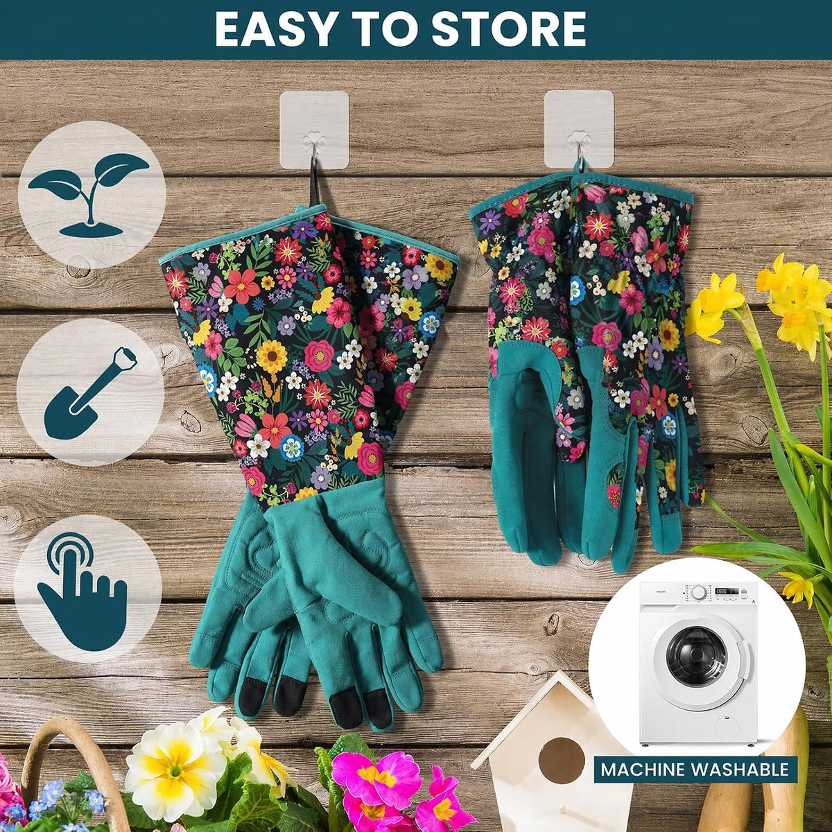 Gardening Gloves for Women, Breathable Leather Garden Gloves,Gardening Gift