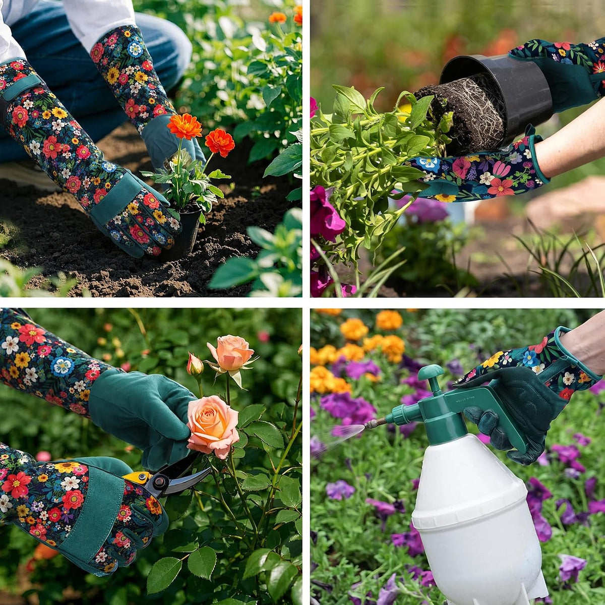 Gardening Gloves for Women, Breathable Leather Garden Gloves,Gardening Gift