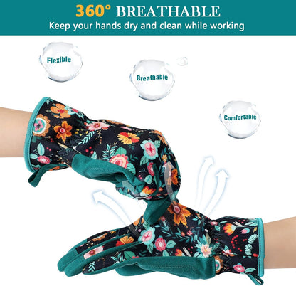 Gardening Gloves for Women, Breathable Leather Garden Gloves,Gardening Gift