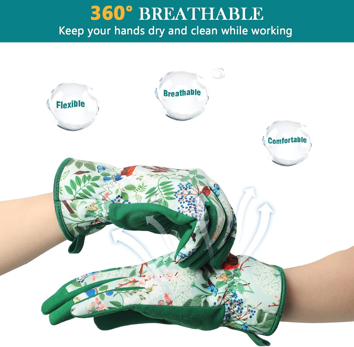 Gardening Gloves for Women, Breathable Leather Garden Gloves,Gardening Gift