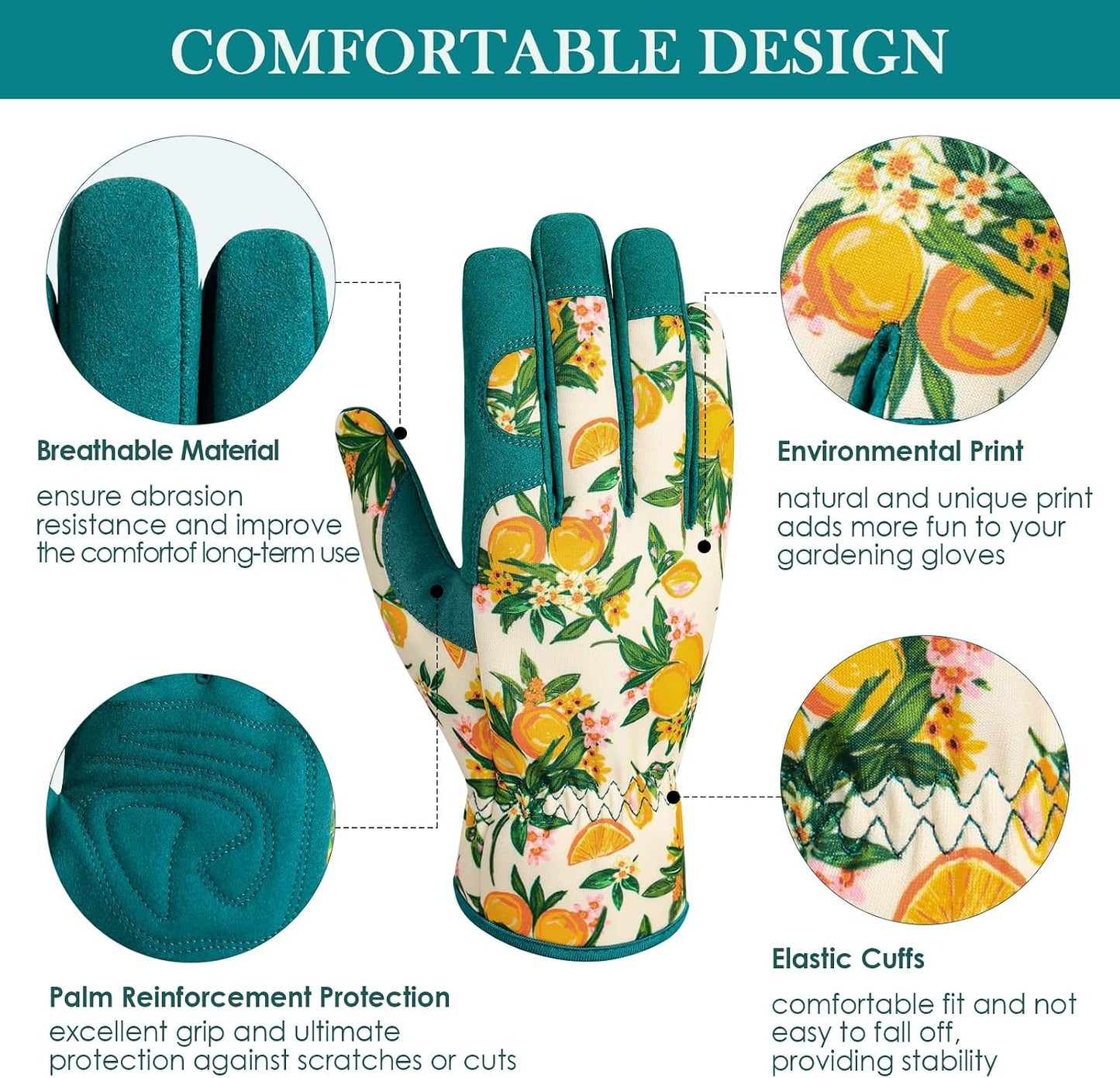 Gardening Gloves for Women, Breathable Leather Garden Gloves,Gardening Gift