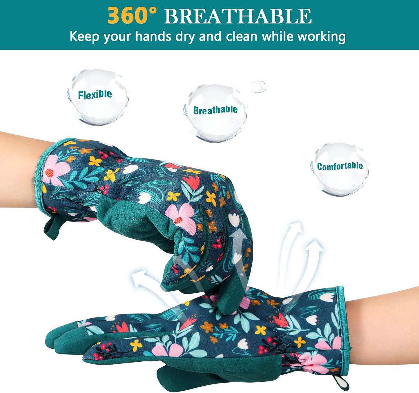 Gardening Gloves for Women, Breathable Leather Garden Gloves,Gardening Gift