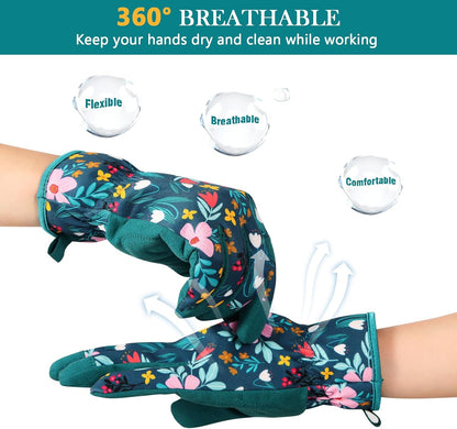 Gardening Gloves for Women, Breathable Leather Garden Gloves,Gardening Gift