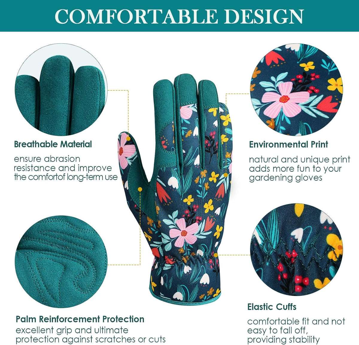 Gardening Gloves for Women, Breathable Leather Garden Gloves,Gardening Gift