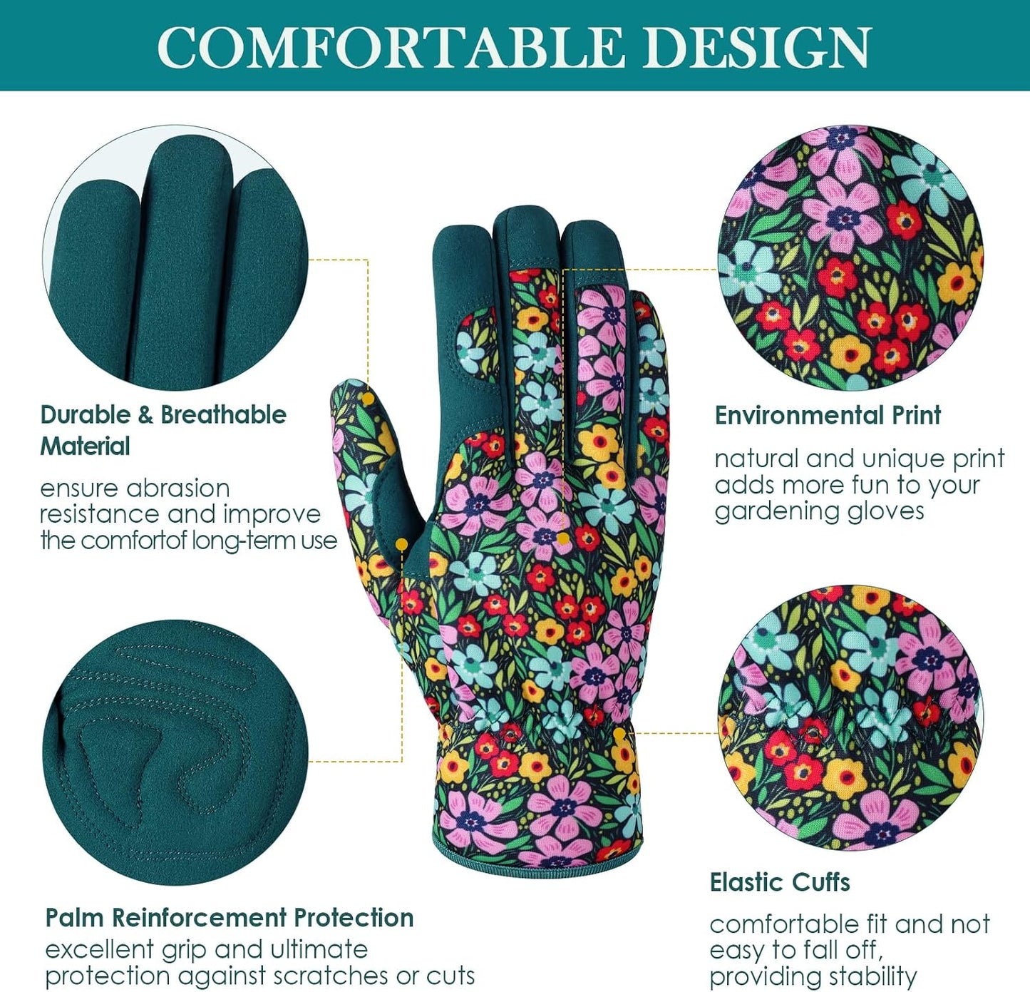 Gardening Gloves for Women, Breathable Leather Garden Gloves,Gardening Gift