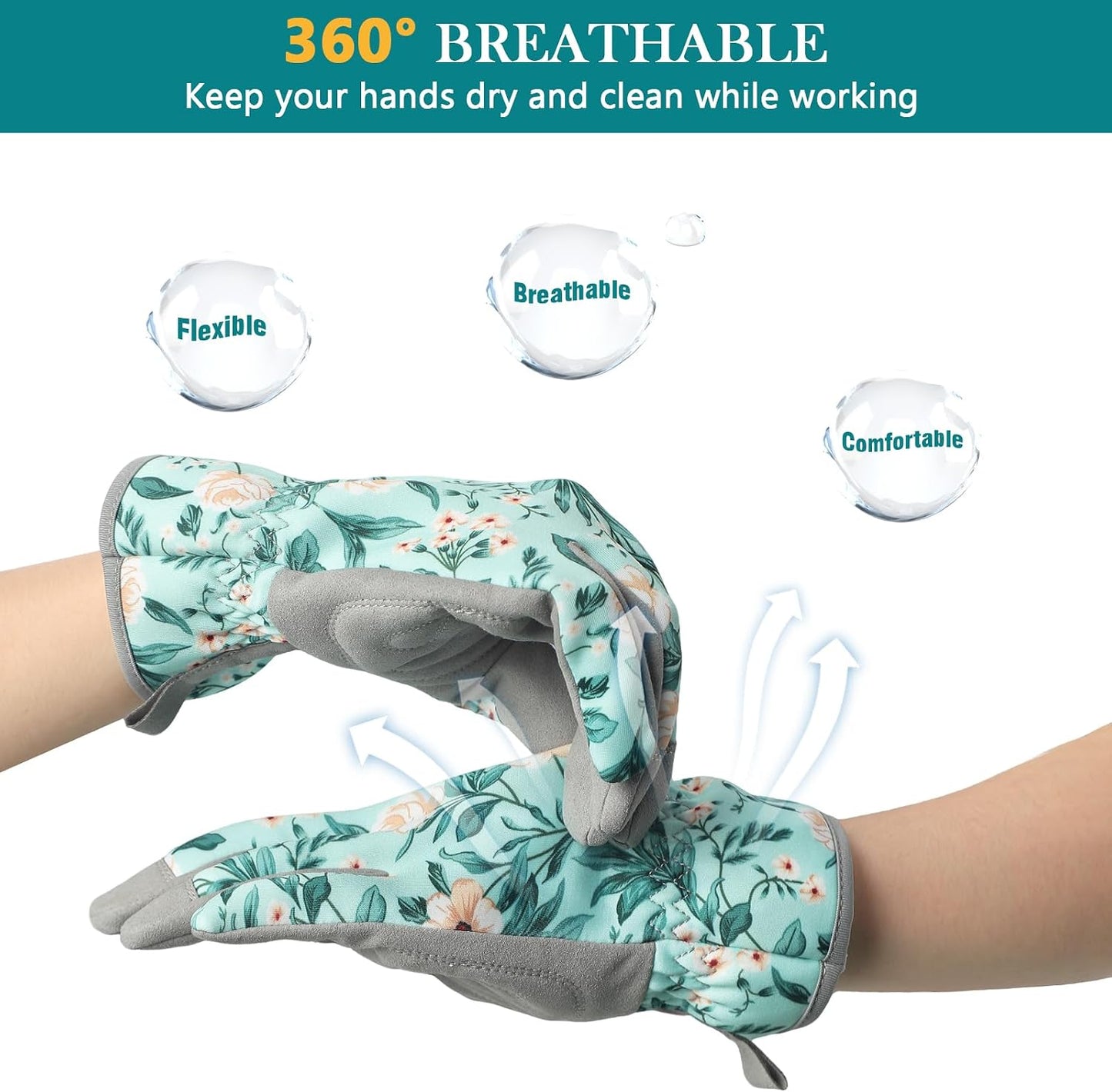 Gardening Gloves for Women, Breathable Leather Garden Gloves,Gardening Gift