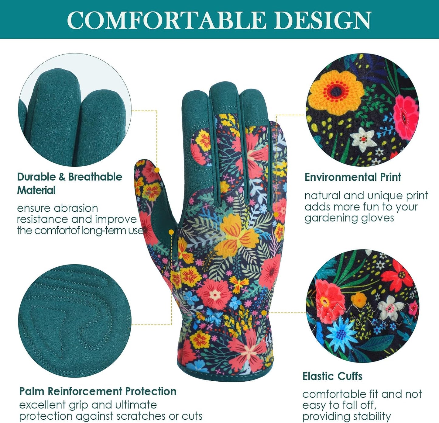 Gardening Gloves for Women, Breathable Leather Garden Gloves,Gardening Gift
