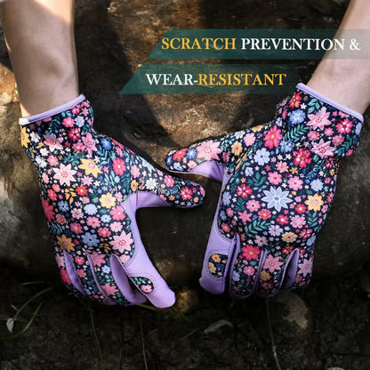 Gardening Gloves for Women, Breathable Leather Garden Gloves,Gardening Gift