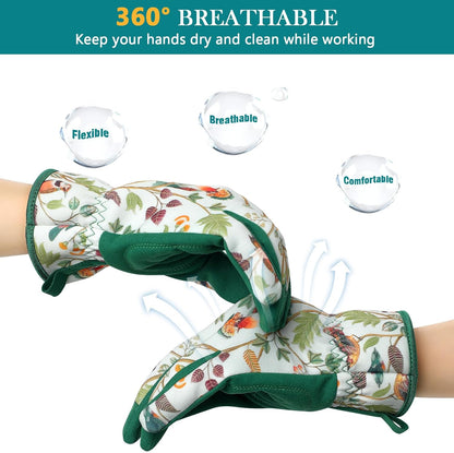 Gardening Gloves for Women, Breathable Leather Garden Gloves,Gardening Gift