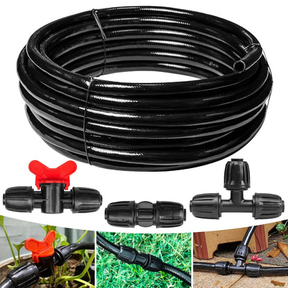 240FT Drip Irrigation System Kit New Quick-Connect, Automatic Garden Watering Misting System for Greenhouse, Yard, Lawn, Plant with 1/2 inch Hose 1/4 inch Distribution Tubing and Accessories