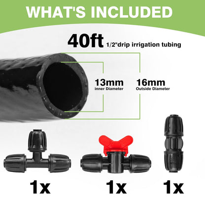 240FT Drip Irrigation System Kit New Quick-Connect, Automatic Garden Watering Misting System for Greenhouse, Yard, Lawn, Plant with 1/2 inch Hose 1/4 inch Distribution Tubing and Accessories