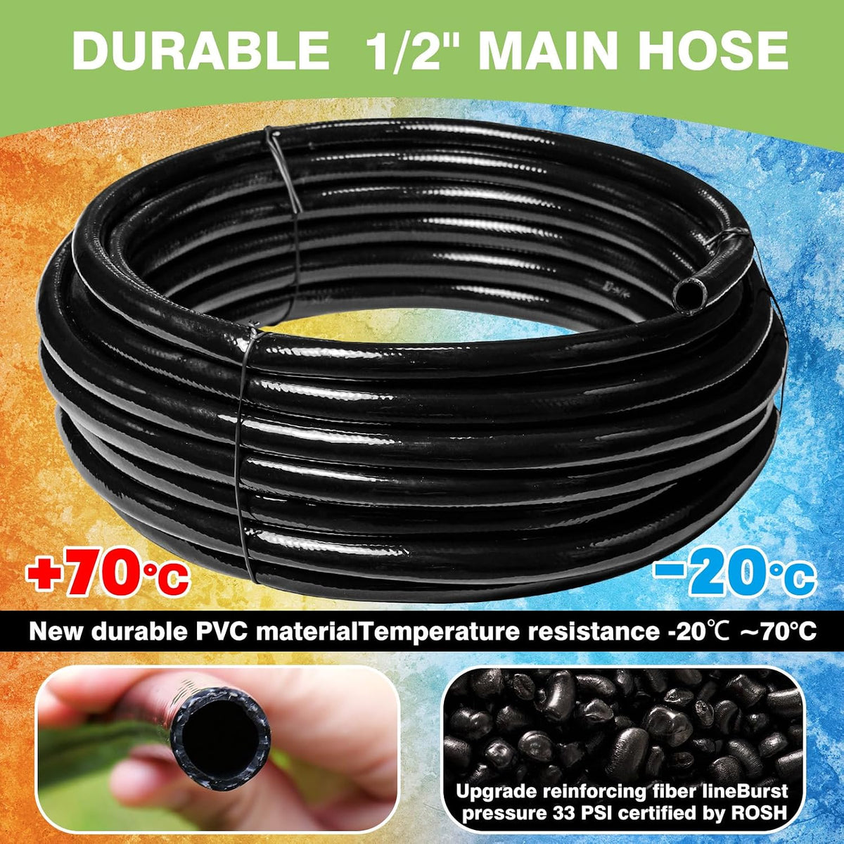 240FT Drip Irrigation System Kit New Quick-Connect, Automatic Garden Watering Misting System for Greenhouse, Yard, Lawn, Plant with 1/2 inch Hose 1/4 inch Distribution Tubing and Accessories