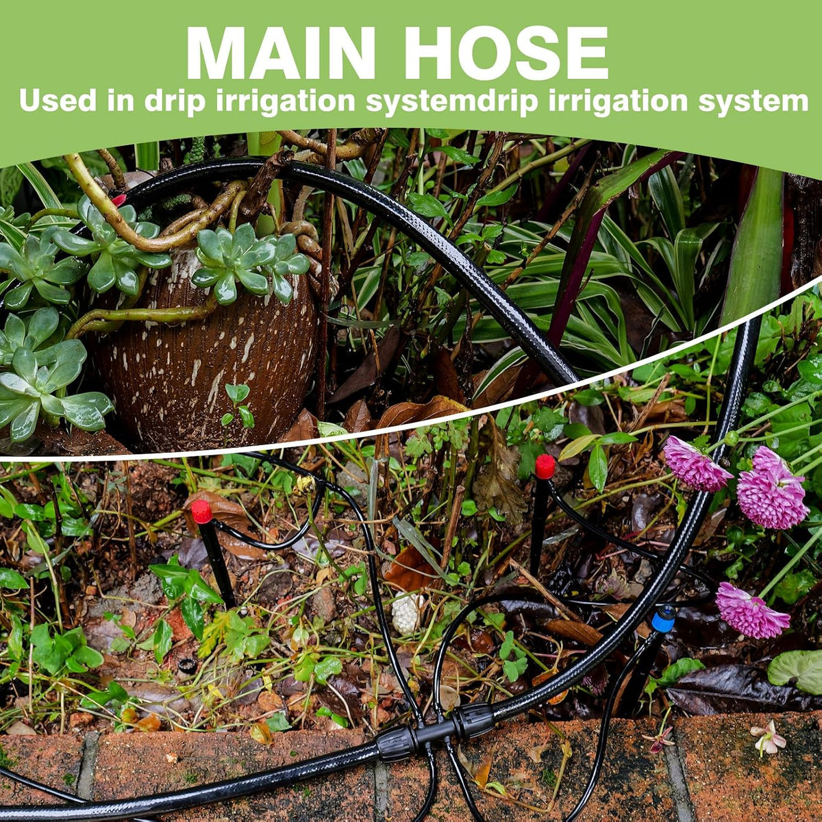 240FT Drip Irrigation System Kit New Quick-Connect, Automatic Garden Watering Misting System for Greenhouse, Yard, Lawn, Plant with 1/2 inch Hose 1/4 inch Distribution Tubing and Accessories