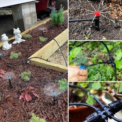240FT Drip Irrigation System Kit New Quick-Connect, Automatic Garden Watering Misting System for Greenhouse, Yard, Lawn, Plant with 1/2 inch Hose 1/4 inch Distribution Tubing and Accessories
