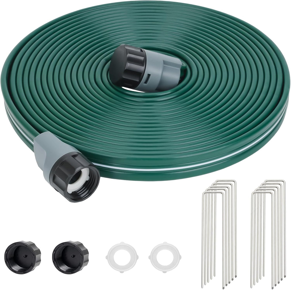 Sprinkler Soaker Hose 25ft 2Pack for Garden Lawn, Watering Pipe with Holes, High-Efficiency Water-Saving Garden Irrigation System, Drip Hose Sprinkler