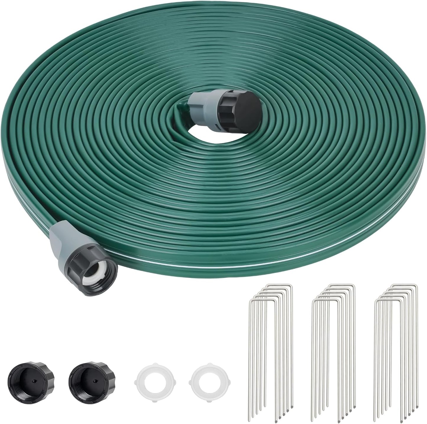 Sprinkler Soaker Hose 25ft 2Pack for Garden Lawn, Watering Pipe with Holes, High-Efficiency Water-Saving Garden Irrigation System, Drip Hose Sprinkler
