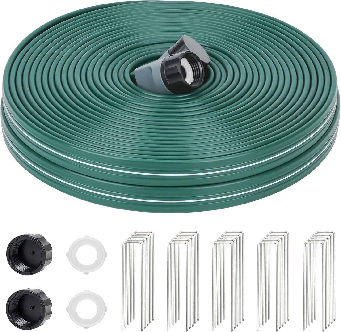 Sprinkler Soaker Hose 25ft 2Pack for Garden Lawn, Watering Pipe with Holes, High-Efficiency Water-Saving Garden Irrigation System, Drip Hose Sprinkler