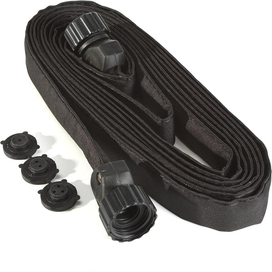 15-Foot Flat Soaker Hose - Heavy Duty Double Layer Design - Saves 70% Water - Consistent Drip Throughout Hose - Garden/Vegetable Safe