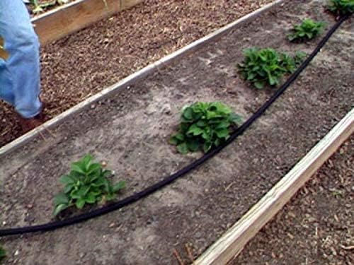 15-Foot Flat Soaker Hose - Heavy Duty Double Layer Design - Saves 70% Water - Consistent Drip Throughout Hose - Garden/Vegetable Safe