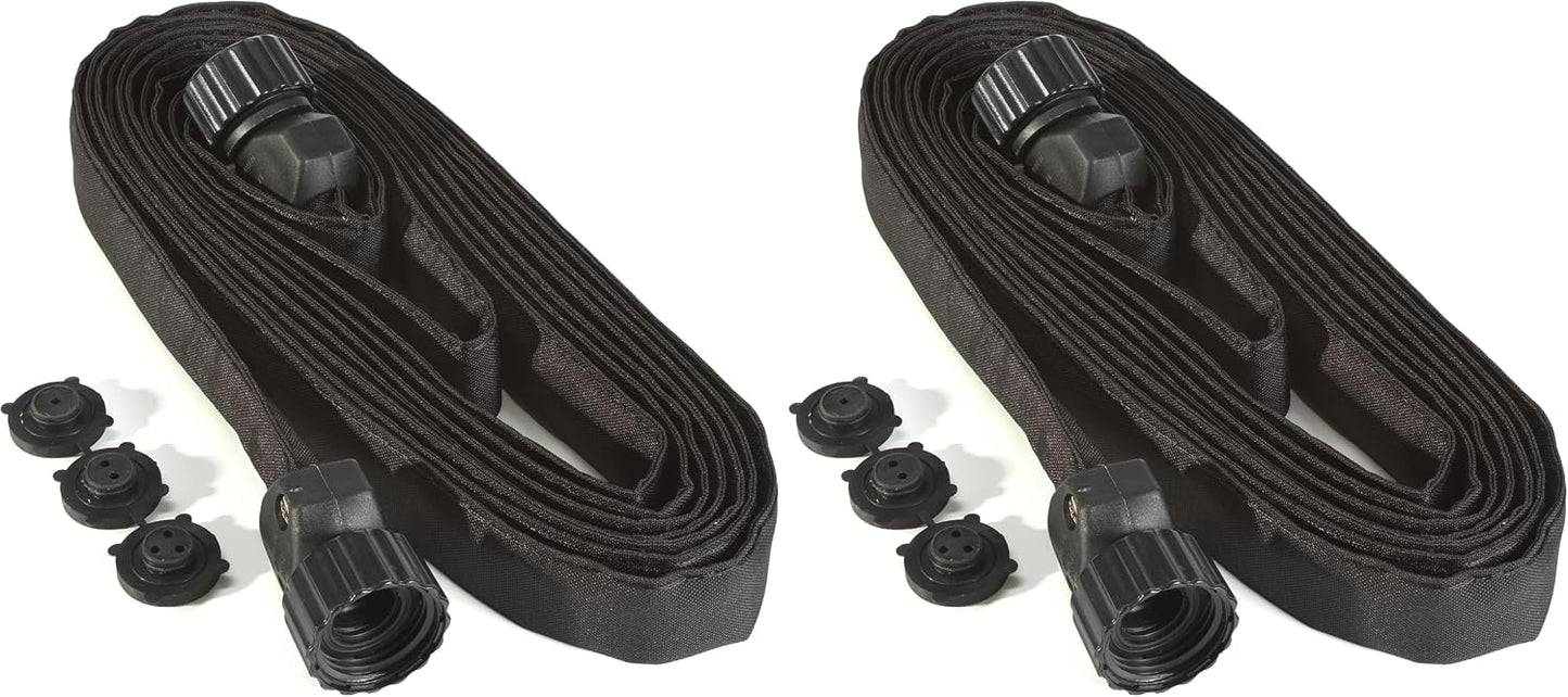 15-Foot Flat Soaker Hose - Heavy Duty Double Layer Design - Saves 70% Water - Consistent Drip Throughout Hose - Garden/Vegetable Safe