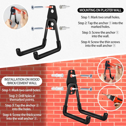 18 Pack Garage Hooks Heavy Duty - Anti-Slip Coating