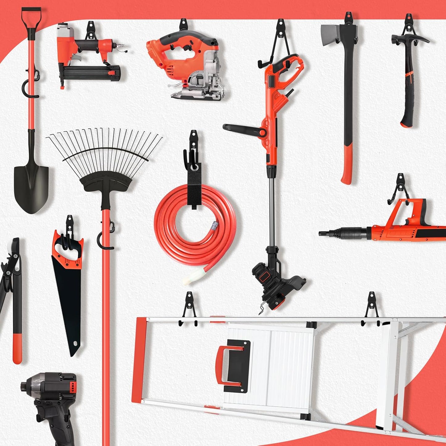 18 Pack Garage Hooks Heavy Duty - Anti-Slip Coating