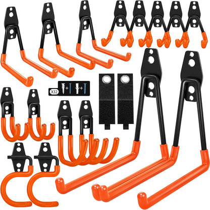 18 Pack Garage Hooks Heavy Duty - Anti-Slip Coating