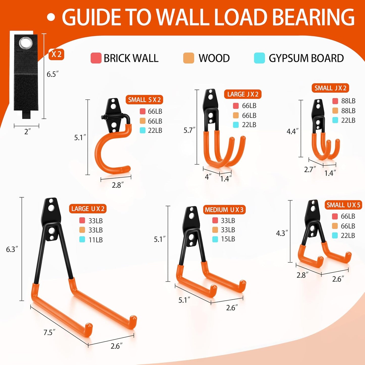 18 Pack Garage Hooks Heavy Duty - Anti-Slip Coating
