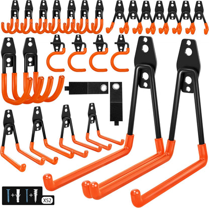 18 Pack Garage Hooks Heavy Duty - Anti-Slip Coating