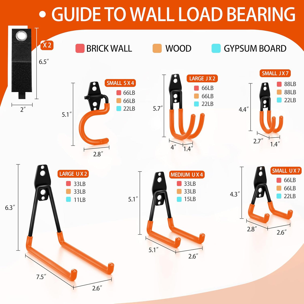 18 Pack Garage Hooks Heavy Duty - Anti-Slip Coating